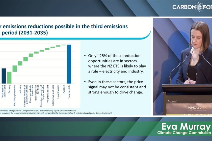 Eva Murray speaking at the Carbon Forestry conference in Rotorua this week