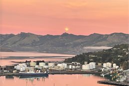 Gas tanks at Te Whakaraupō/Lyttelton Harbour