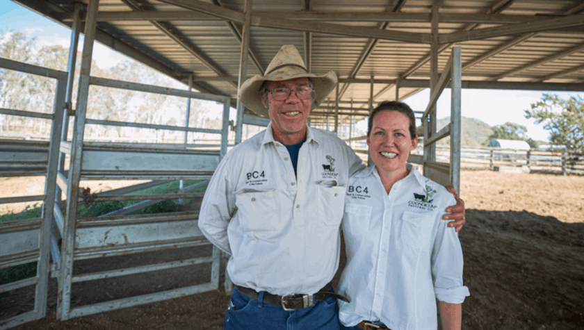 Graziers Robert and Nadia Campbell are the first landholders to sell carbon credits to the Queensland government.