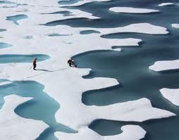 Warming up ... melt ponds in the Arctic.