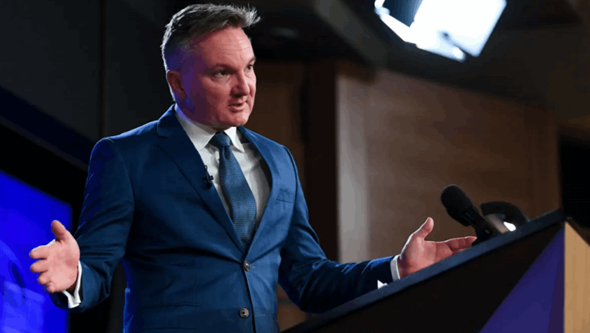 Labor spokesperson for Climate Change and Energy Chris Bowen addressing the National Press Club in Canberra.