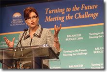 British Columbia Finance Minister Carole Taylor.. personal carbon tax credits .. she hopes will be spent on lowering home emissions