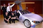 Waikato students ready to hit the road in their e-car. Waikato students ready to hit the road in their e-car.