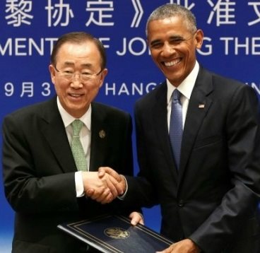 Barack Obama hands over climate documents to Ban Ki-moon
