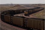 Vast coal trains snake through the Powder River Basin in Wyoming, where the biggest US coal mines are located. Vast coal trains snake through the Powder River Basin in Wyoming, where the biggest US coal mines are located.