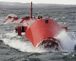 Sea power ... turbines ready to go off the coast of Portugal.