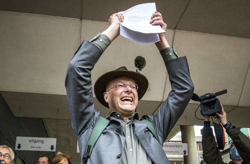 Dutch environmentalists celebrate a recent victory over Shell in court