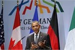 US President Barak Obama addresses the G7. US President Barak Obama addresses the G7.