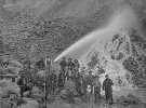 Gold sluicing in the early days. Gold sluicing in the early days.
