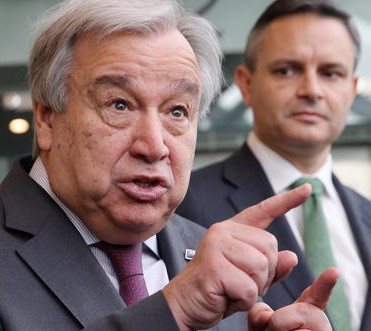 Antonio Guterres and Climate Minister James Shaw