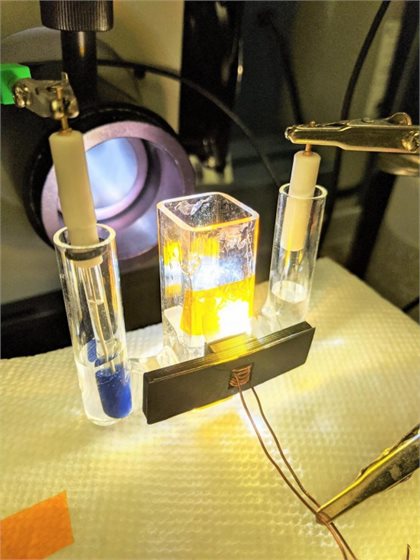 THE TEAM'S EXPERIMENTAL WATER-SPLITTING APPARATUS