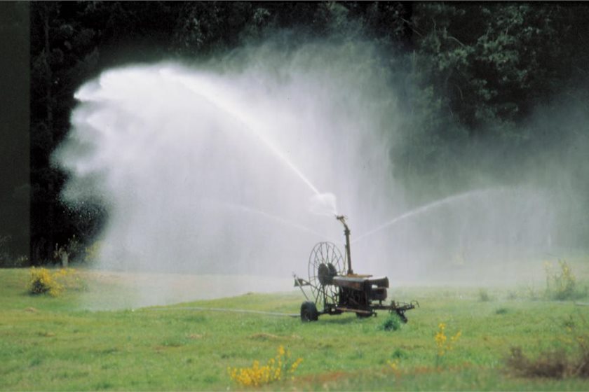 Irrigator at work in Canterbury .. water is short and droughts will get worse