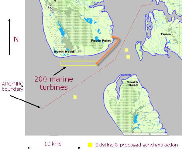 Kaipara Harbour .. where 200 turbines could go