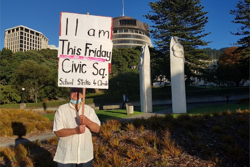 Ken Findlay, 82, supporting the kids