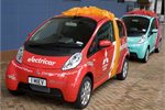 Mitsubishi's iMiEV ... on trial in capital. Mitsubishi's iMiEV ... on trial in capital.