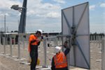 Heliostats being installed in Newcastle. Heliostats being installed in Newcastle.