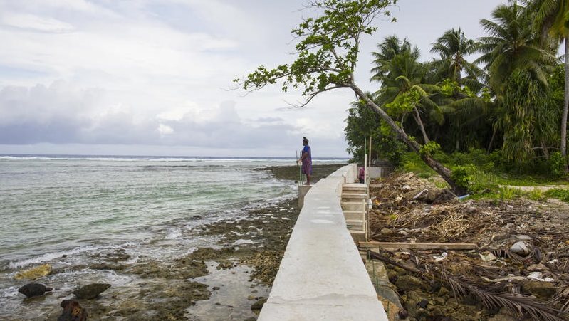The Marshall Islands have built sea walls to try and protect their people from rising tides