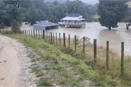 A rural Masterton district house in Te Kanuka Rd during a flooding event, which is likely to happen more often in Wairarapa in the future