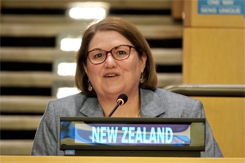 While many other countries sent leaders and ministers to the event, Carolyn Schwalger, New Zealand's Permanent Representative to the United Nations, spoke on the Government's behalf.