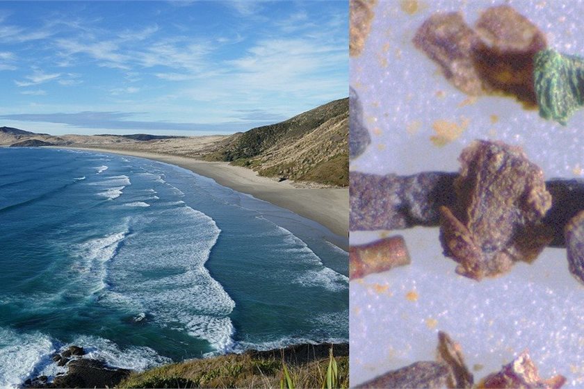 The microplastics found on a Waikato beach