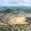 OceanaGold's Martha open pit mine dominates Waihi town landscape. OceanaGold's Martha open pit mine dominates Waihi town landscape.