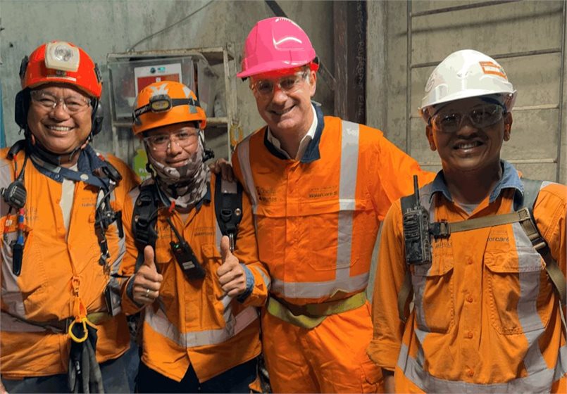 Climate Change minister Simon Watts (third from left)