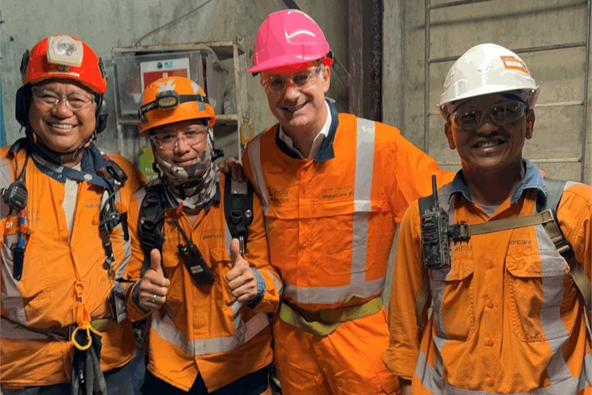 Climate Change minister Simon Watts (third from left)