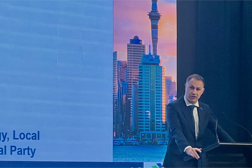 Energy Minister Simon Watts addressing the CEP conference in Auckland this week