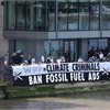 Activists at the June protest unfurled a 15-metre-long in front of the headquarters of WPP, reading "WPP are climate criminals, ban fossil fuel advertising". Activists at the June protest unfurled a 15-metre-long in front of the headquarters of WPP, reading "WPP are climate criminals, ban fossil fuel advertising".