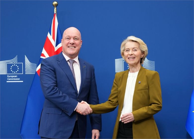 New Zealand Prime Minister Christopher Luxon with European Commission president Ursula von der Leyen