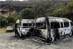Vans were subject to an arson attack at Denniston Plateau Vans were subject to an arson attack at Denniston Plateau