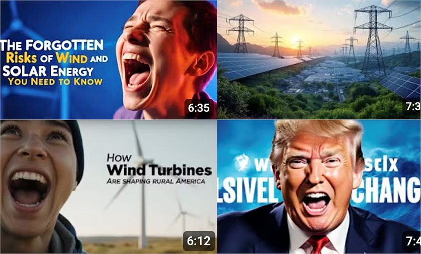 AI-generated images published on Climate Cosmos' YouTube page.