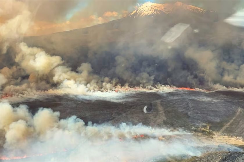 Tongariro National Park fire on Monday, 10 November