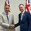 Climate Change Minister Simon Watts (right) with the Prime Minister of Niue, Dalton Tagelagi.