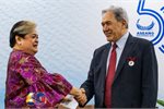 Philippine Foreign Secretary Maria Lazaro and NZ's Foreign Minister Winston Peters in Manila last week