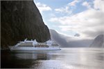 Cruise ship in Milford Sound