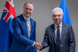 Climate Change and Energy Minister Simon Watts with International Energy Agency head Fatih Birol last week
