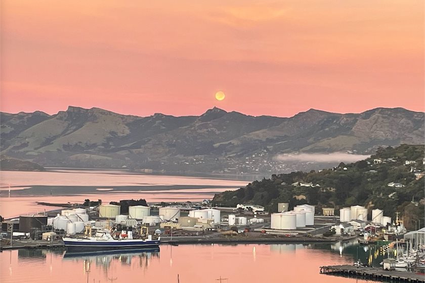 Gas tanks at Te Whakaraupō/Lyttelton Harbour