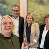 Labour climate spokesperson Deborah Russell with Fonterra group director, global external affairs, Simon Tucker, Fonterra director of sustainability Charlotte Rutherford, and Fonterra director Alison Watters.