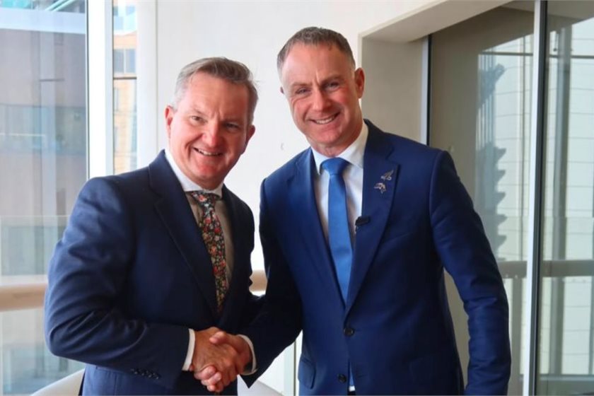 Climate Change Minister Simon Watts (right) with Australian Climate Change and Energy Minister, and COP31 head of negotiations, Chris Bowen.