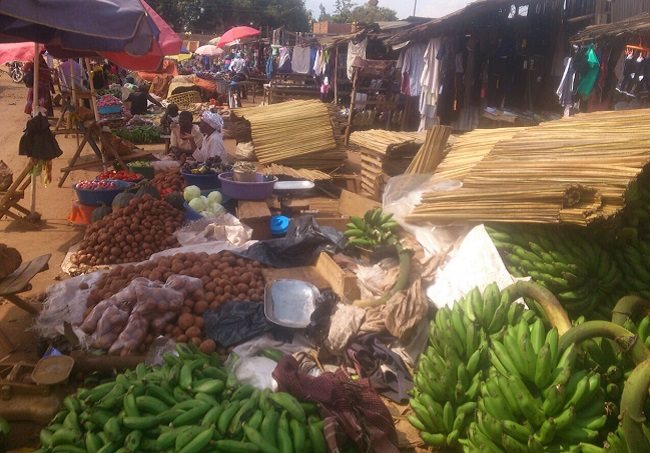 Food stalls at a market in Kamuli, eastern Uganda.